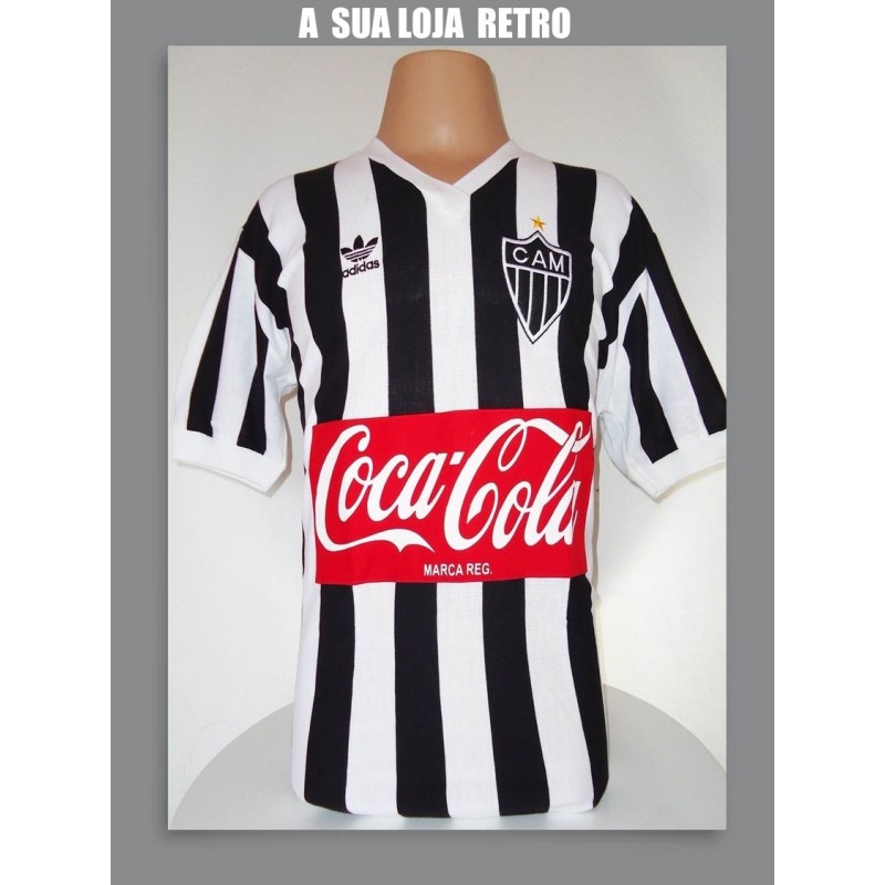 Camisa retrô Atlético logo listrada coca cola - 1980