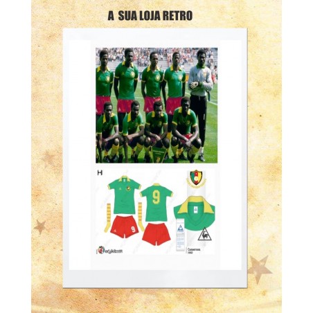 Camisa retrô Camarões  verde gola polo  1984