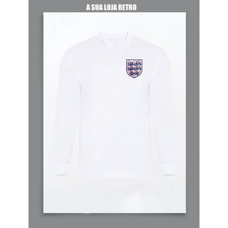 Camisa retrô  Inglaterra    branca  ML -1966