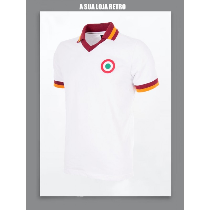 Camisa retrô  AS Roma  branca 1970