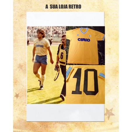 Camisa retrô Napoli amarela  Cirio 1984/85
