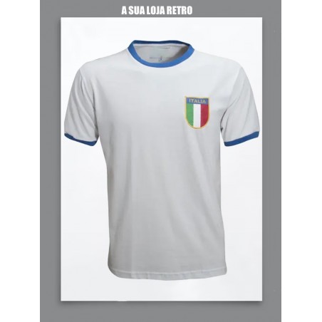 Camisa retrô  Italia gola redonda branca