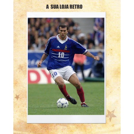 Camisa retrô França Zidane azul - FR