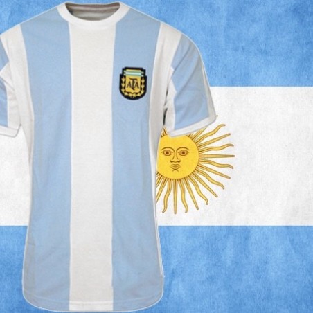Camisa Retro Listrada Argentina Maradona - 1982