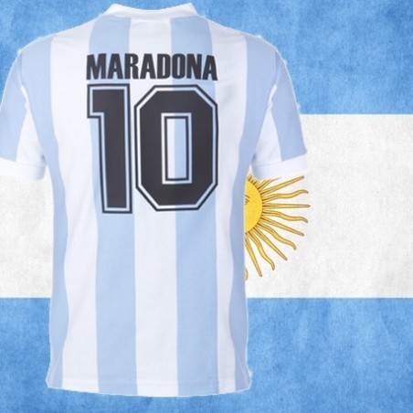Camisa Retro Listrada Argentina Maradona - 1982