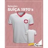 Camisa retrô Suiça branca  1970