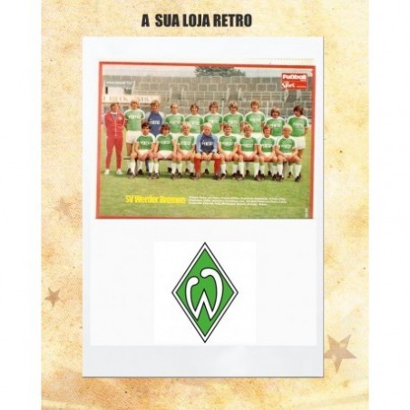 Camisa retrô  Werder breme gola polo branca  1980 - ALE