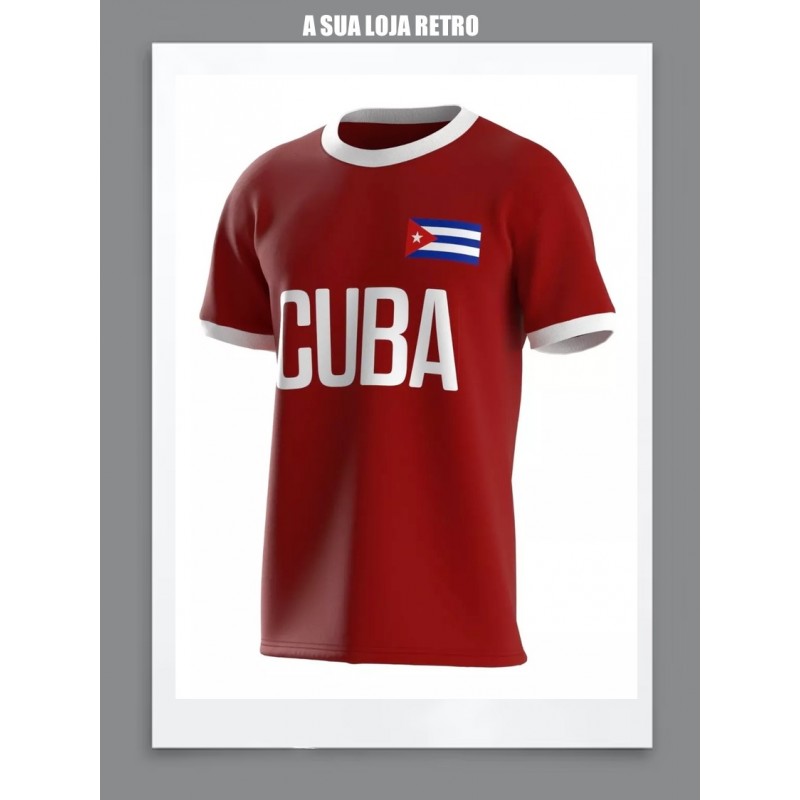 Camisa Retrô Cuba vermelha 1980