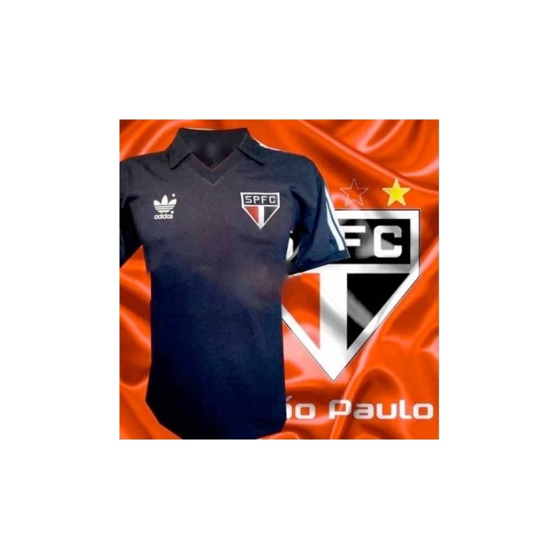 Camisa retro São Paulo preta logo comemorativa 1989