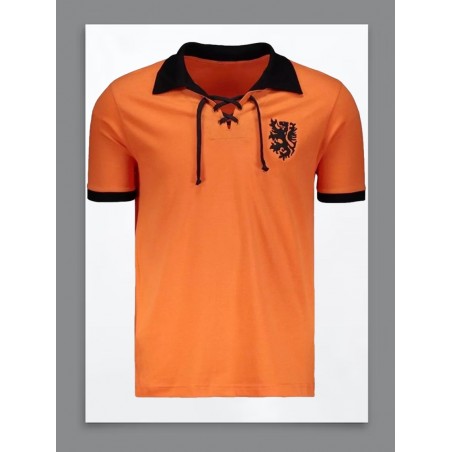 Camisa retrô  Holanda laranja casual cordinha