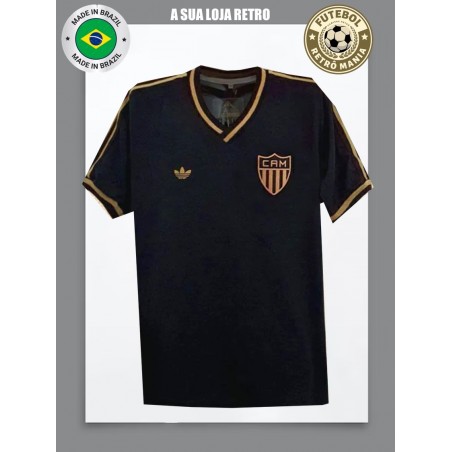 Camisa retrô Atlético logo comemorativa dourada