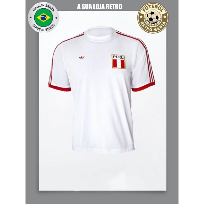 Camisa retrô do  Peru  logo branca 1984