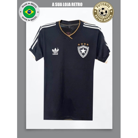 Camisa retrô Botafogo logo gola dourado